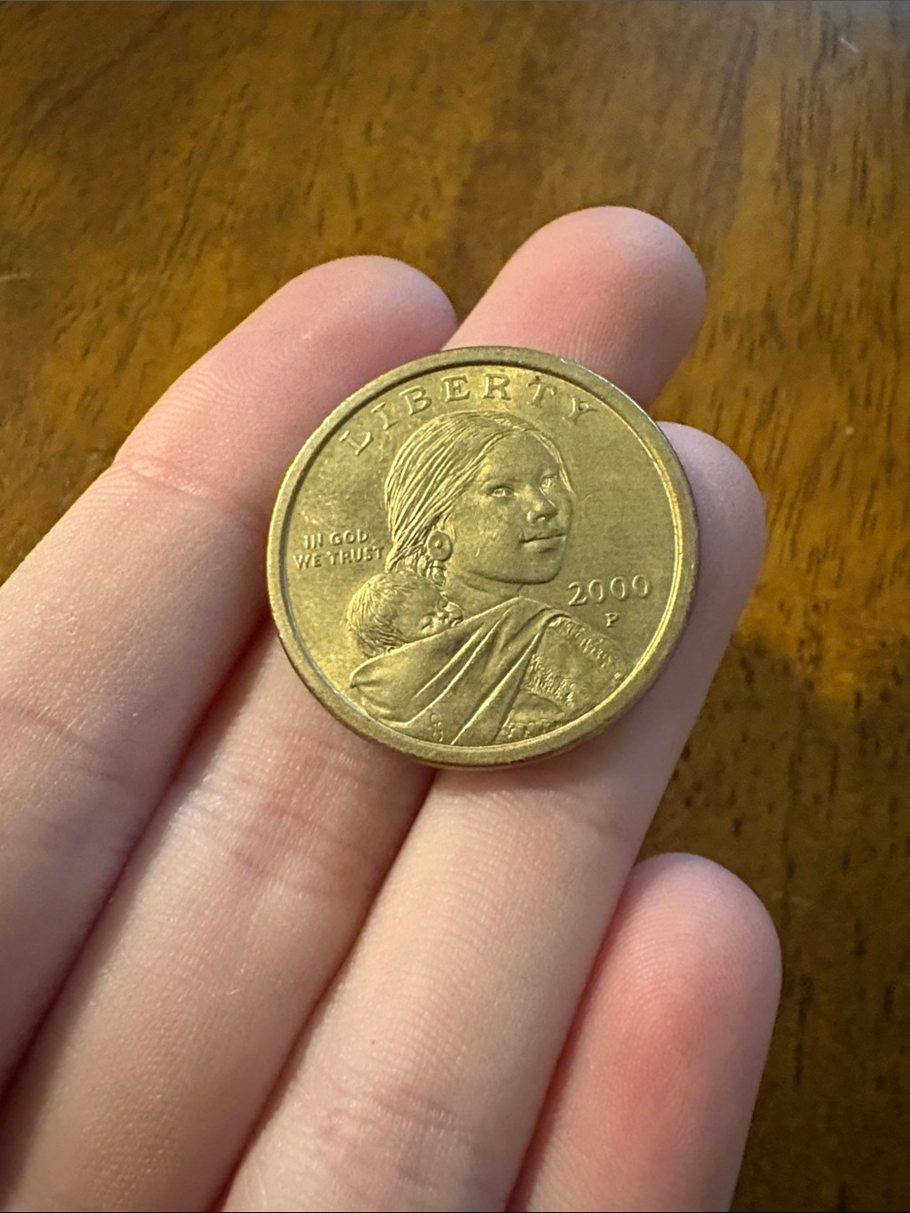 2000 Sacagawea Dollar Coin - Gold Tone